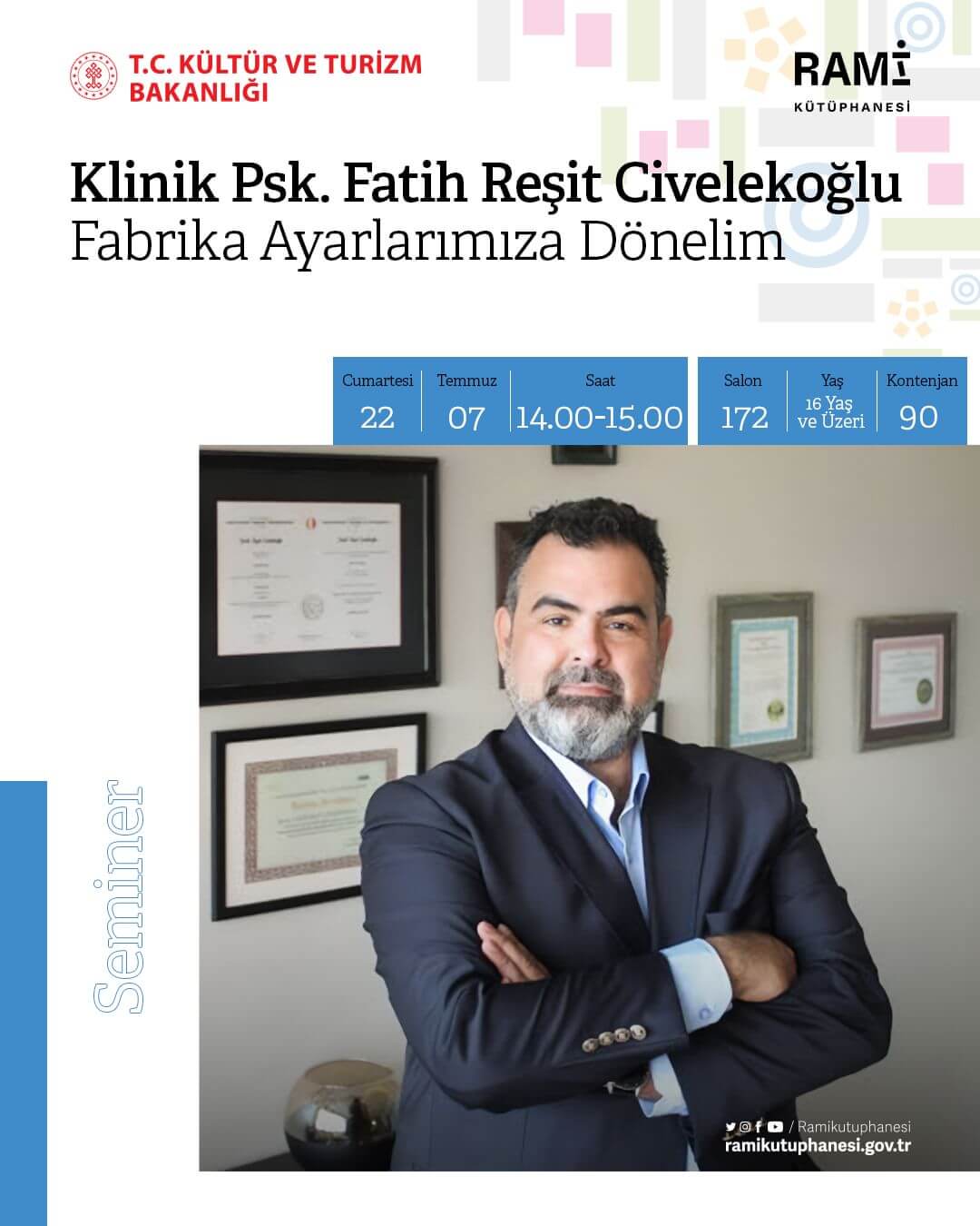 Rami Kütüphanesi - Klinik Psk. Fatih Reşit Civelekoğlu, Fabrika Ayarlarımıza Dönelim Semineri